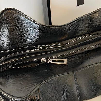 Dames Leren Schoudertas – Ruime Hobo Bag met Luxe Afwerking