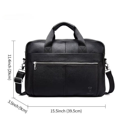 Duurzame laptoptas heren 15 inch zwart – Luxe, Beschermend & Waterafstotend
