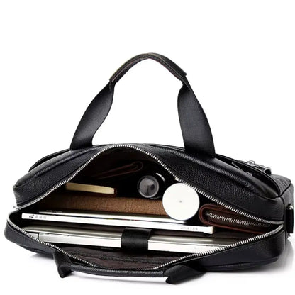 Duurzame laptoptas heren 15 inch zwart – Luxe, Beschermend & Waterafstotend