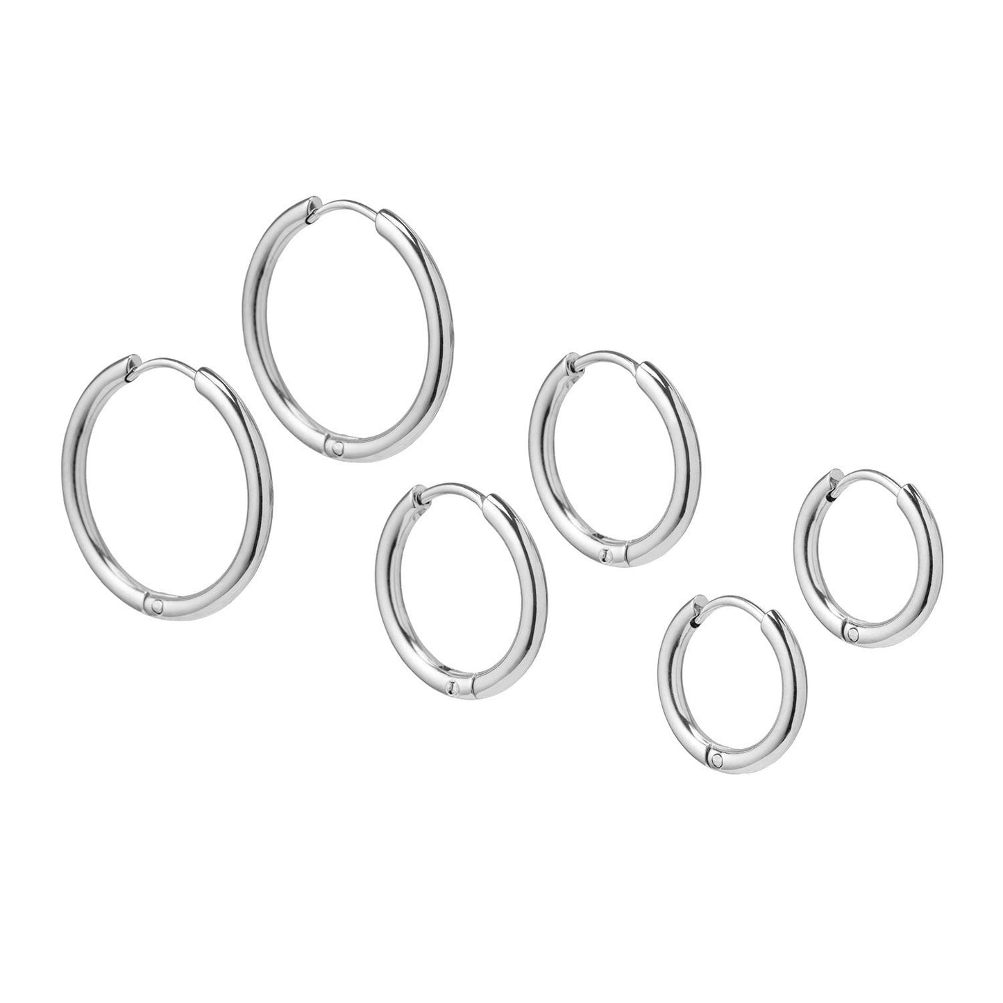 Set van 3 Goudkleurige Hoops – Minimalistische RVS Oorringen in Verschillende Maten