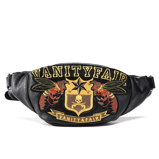 Zwarte Heuptas met Vintage Vanity Fair Print – Stoere Eye-Catcher