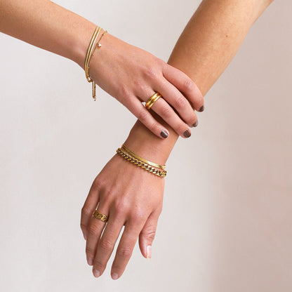 Goudkleurige Visgraat Armband – Elegant & Verstelbaar Dames Sieraad