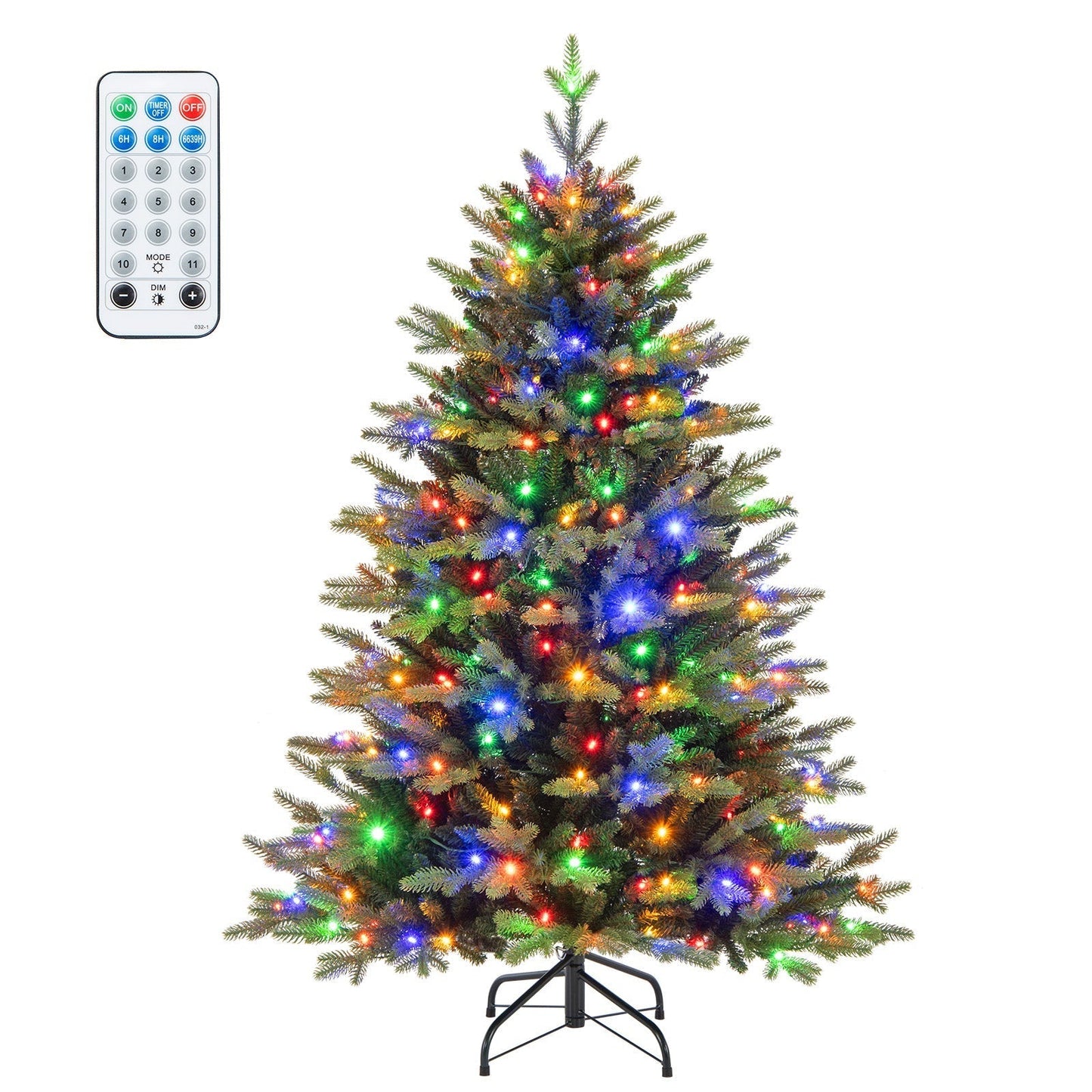 Kunstkerstboom 150 cm met 250 LED’s – volle PVC / PE boom inclusief 844 takken