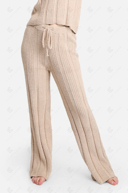 Luxe Geribde Loungebroek met Trekkoord – Zachte Comfort Fit