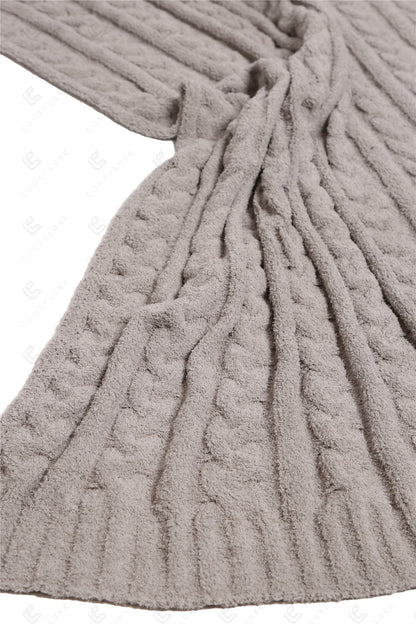 Grofgebreide Luxe Kabel Knit Fleece Deken – Zachte Woonplaid 130x140cm