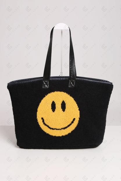 Happy Face Tote Bag – Ruime en Zachte Draagtas met Smiley Print