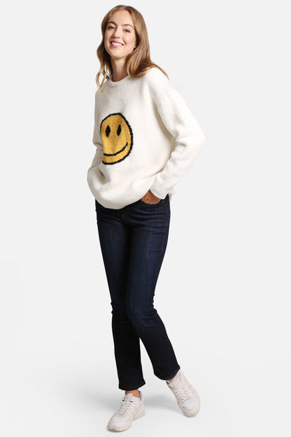 Happy Face Lounge Sweater – Zachte Trui met Smiley Print