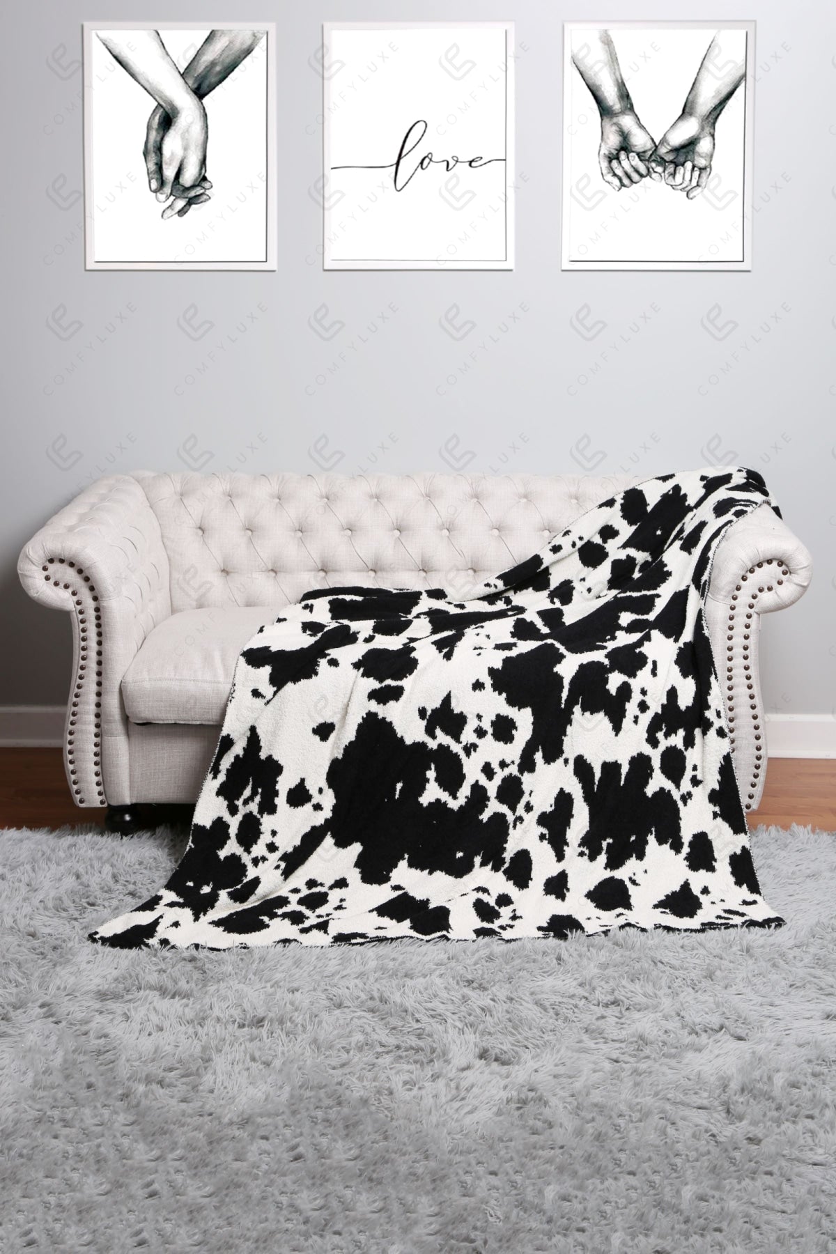 Koeienprint Fleece Deken – Zachte Luxe Woonplaid in Zwart of Bruin