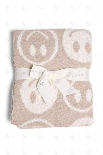 Kinder Deken met Smiley Patroon – Zachte Luxe Fleece Plaid (29"x35")