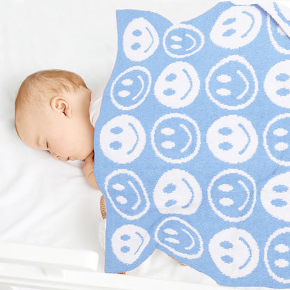 Kinder Deken met Smiley Patroon – Zachte Luxe Fleece Plaid (29"x35")