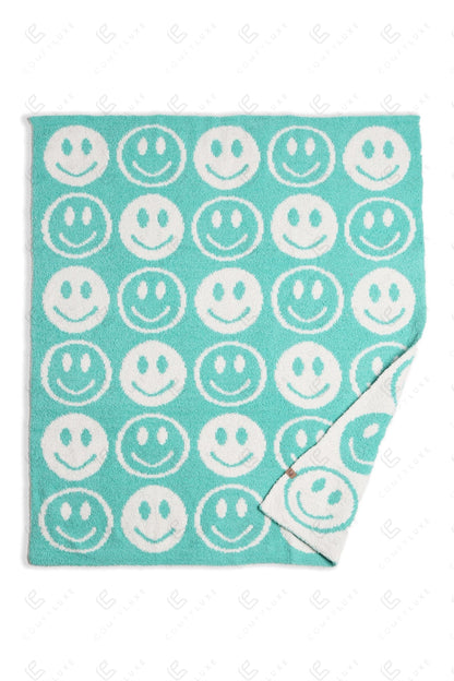 Kinder Deken met Smiley Patroon – Zachte Luxe Fleece Plaid (29"x35")