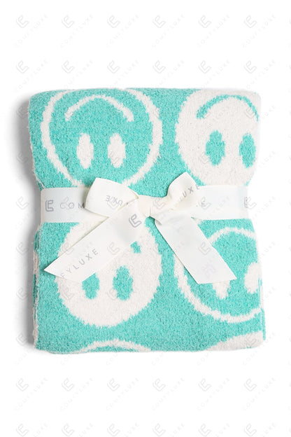 Kinder Deken met Smiley Patroon – Zachte Luxe Fleece Plaid (29"x35")