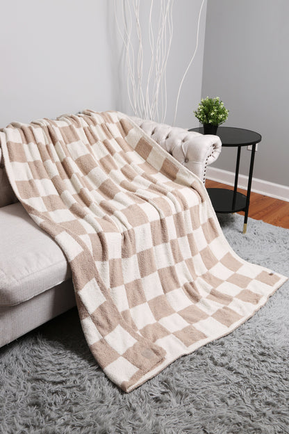 Geruite Luxe Fleece Deken – Zachte Checkered Throw voor Bank & Bed