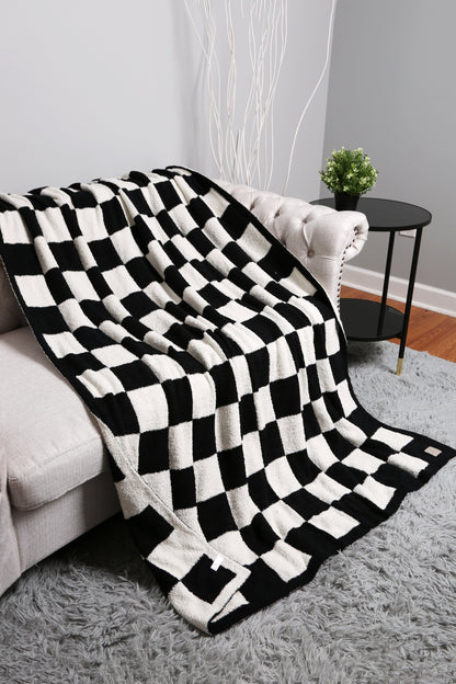 Geruite Luxe Fleece Deken – Zachte Checkered Throw voor Bank & Bed