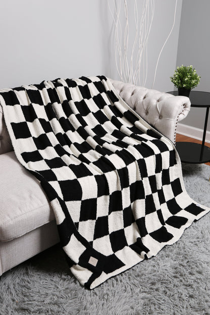 Geruite Luxe Fleece Deken – Zachte Checkered Throw voor Bank & Bed