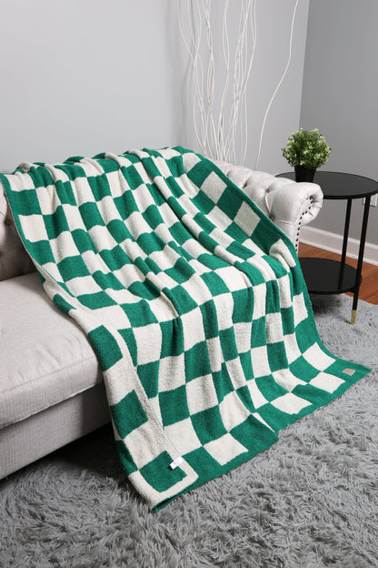 Geruite Luxe Fleece Deken – Zachte Checkered Throw voor Bank & Bed