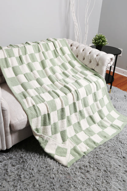 Geruite Luxe Fleece Deken – Zachte Checkered Throw voor Bank & Bed