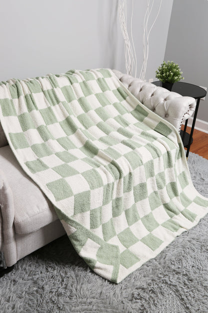 Geruite Luxe Fleece Deken – Zachte Checkered Throw voor Bank & Bed