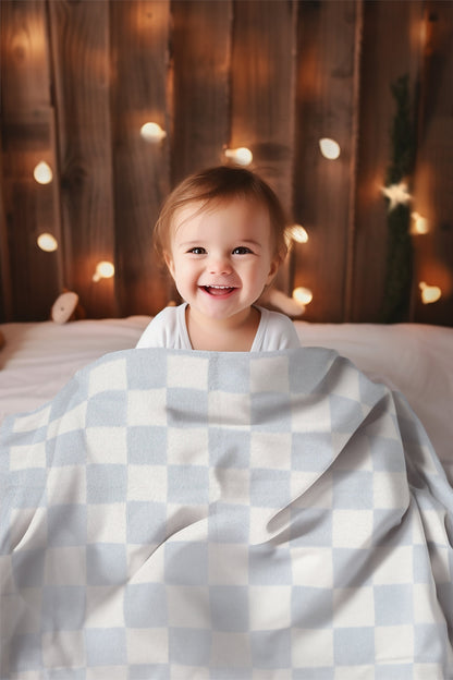 Kinderdeken met Geruit Patroon – Luxe & Zachte Fleece