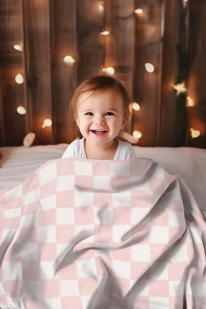 Kinderdeken met Geruit Patroon – Luxe & Zachte Fleece