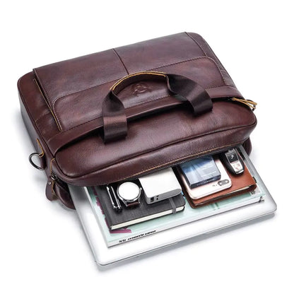 Leren laptoptas heren 14 inch – Luxe, Duurzaam & Beschermend