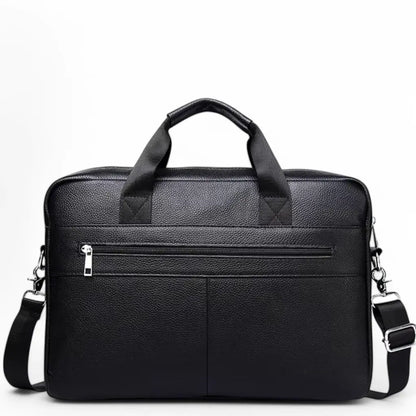 Leren laptoptas heren zwart – Duurzaam rundleer & stijlvolle bescherming