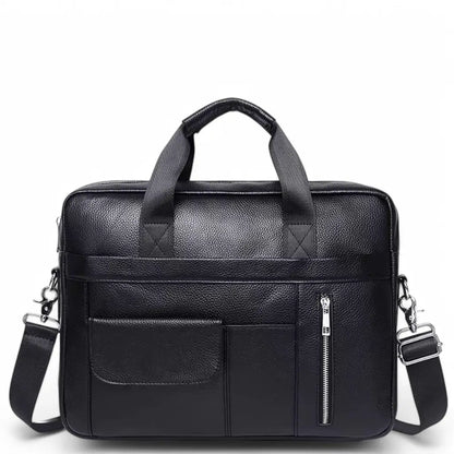 Leren laptoptas heren zwart – Duurzaam rundleer & stijlvolle bescherming
