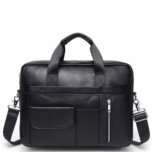 Leren laptoptas heren zwart – Duurzaam rundleer & stijlvolle bescherming