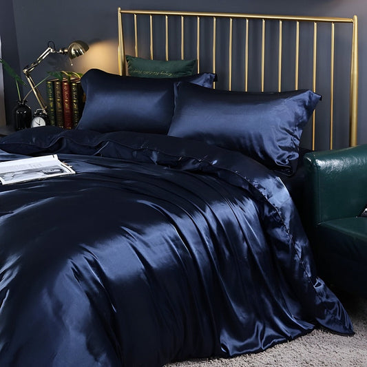 Luxe Zijde Beddengoedset – Mulberry Zijden Dekbedovertrek met 2 Kussenslopen