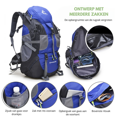Waterdichte Rugzak 50L – Duurzaam, Comfortabel & Ideaal voor Outdoor Avonturen