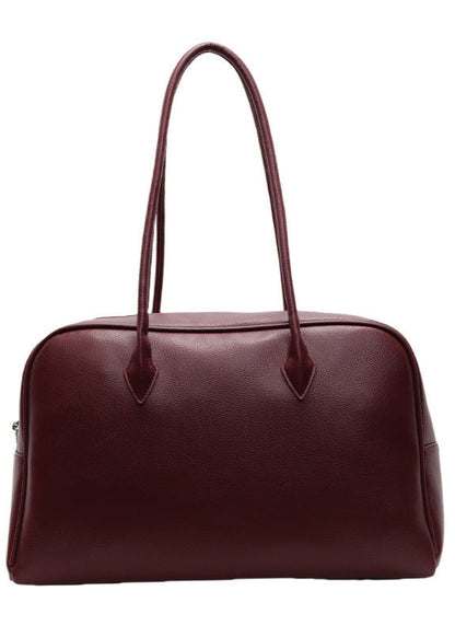 Klassieke Structured Schoudertas Dames – PU Leren Handtas met Rits