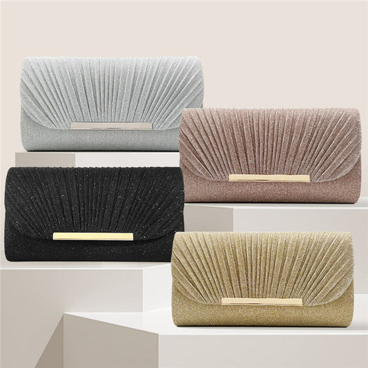 Elegante Avond Clutch – Glanzende Party Tas met Gouden Sluiting – Meerdere Kleuren