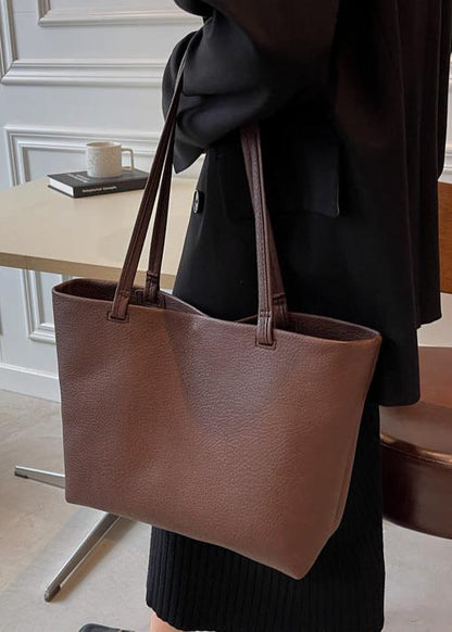 Soft Leather Tote – Ruime Leren Shopper voor Werk & Dagelijks Gebruik