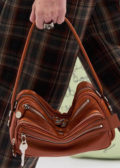 Zwarte Crescent Schoudertas Dames – Vegan Leren Crossbody met Ritsvakken