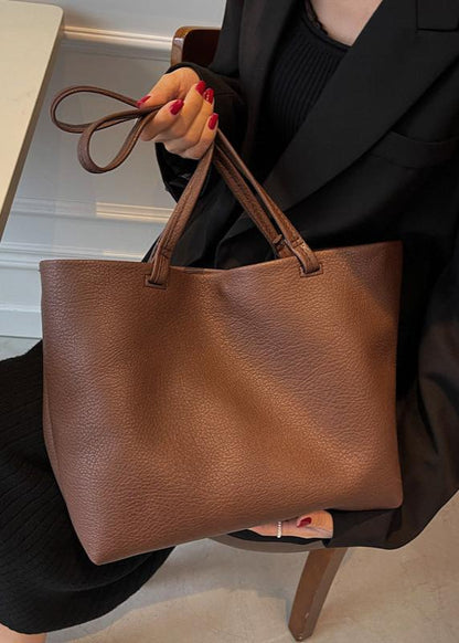 Soft Leather Tote – Ruime Leren Shopper voor Werk & Dagelijks Gebruik
