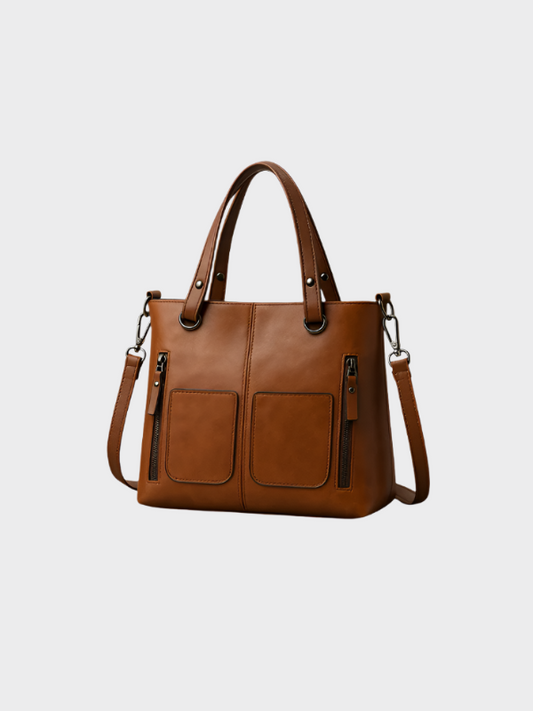 Zoe | Vegan Leren Schoudertas voor Dames – Elegant, Duurzaam & Ruim