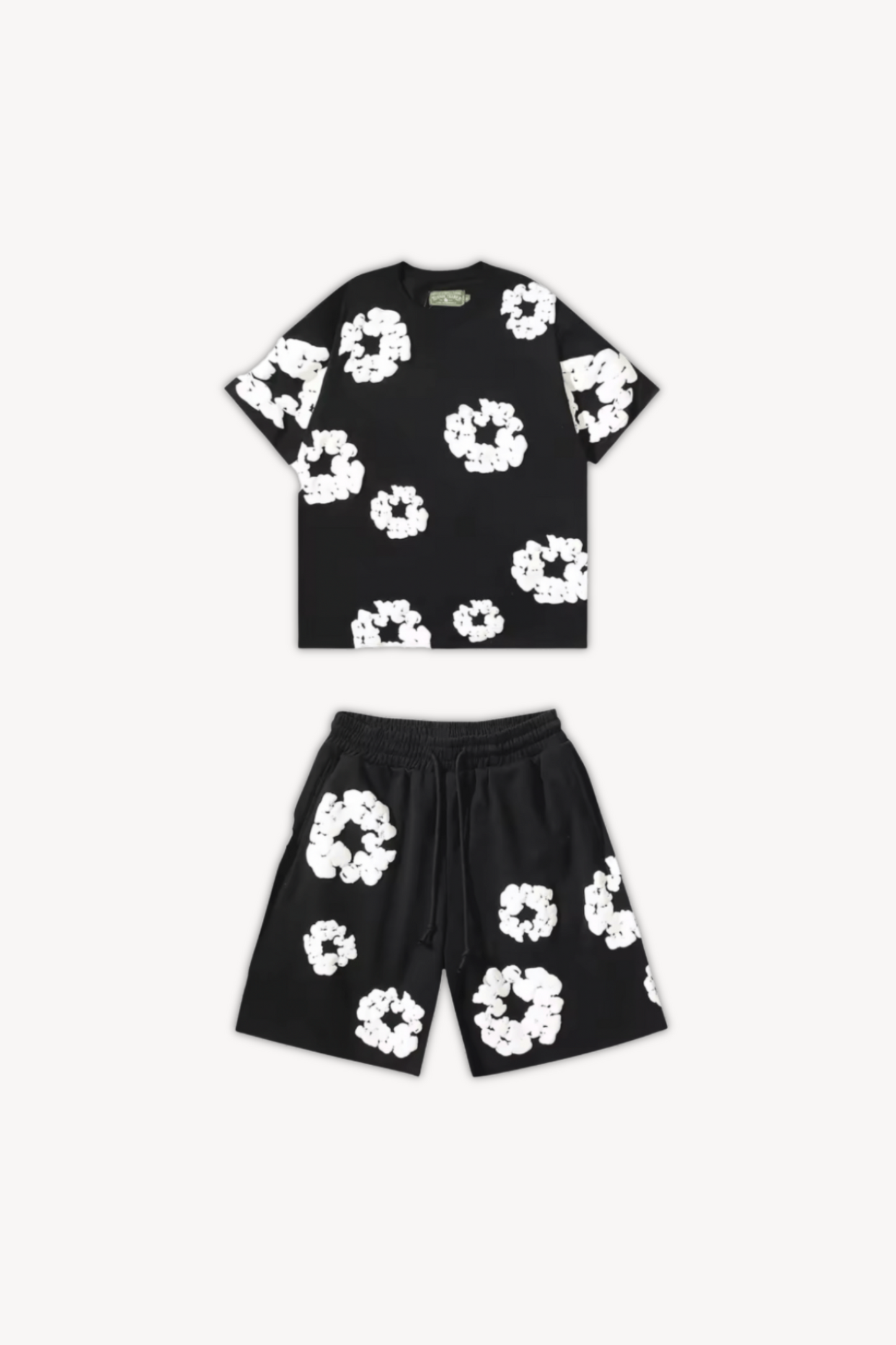 Katoenen Wreath Zomer T-Shirt en Shorts Set voor Heren en Dames