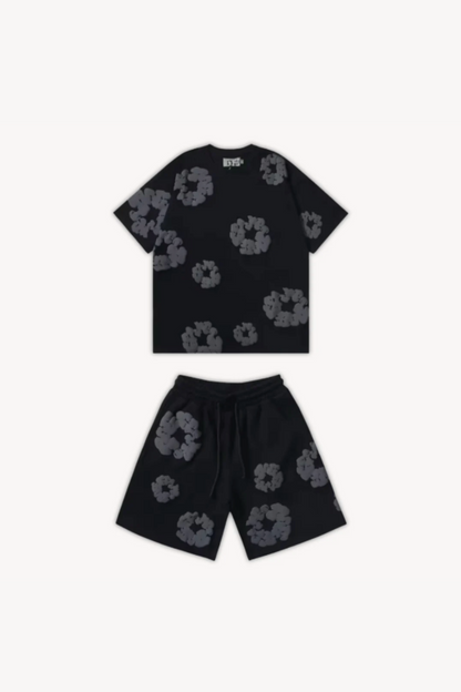 Katoenen Wreath Zomer T-Shirt en Shorts Set voor Heren en Dames