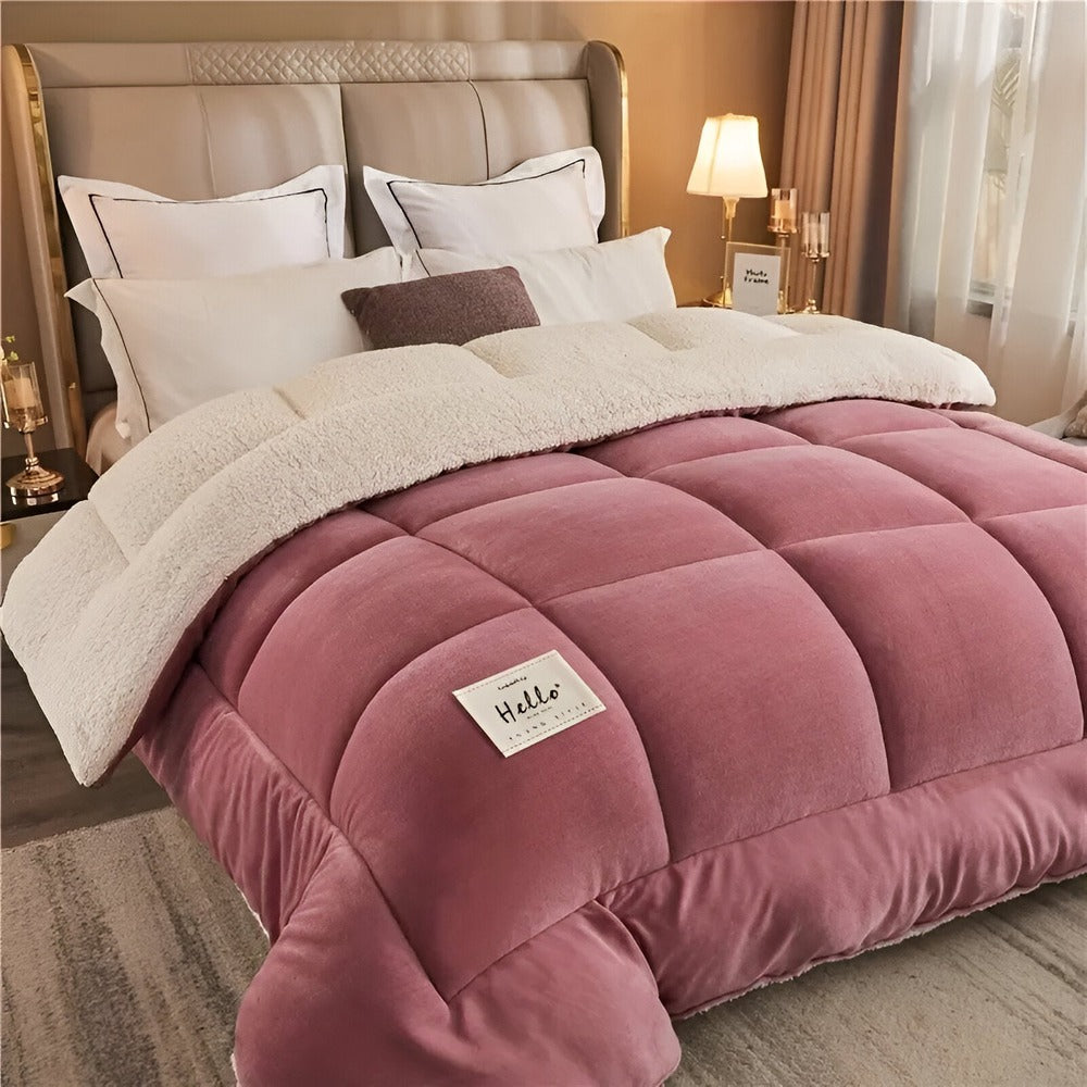 FleeceComforter – Luxe Fluwelen Dekbed met Sherpa Fleece, Ultieme Warmte en Zachte Slaapervaring