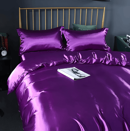 Luxe Zijde Beddengoedset – Mulberry Zijden Dekbedovertrek met 2 Kussenslopen