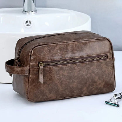 Luxe Leren Toilettas – Waterdicht & Compact Ontwerp