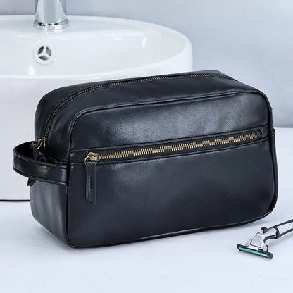Luxe Leren Toilettas – Waterdicht & Compact Ontwerp