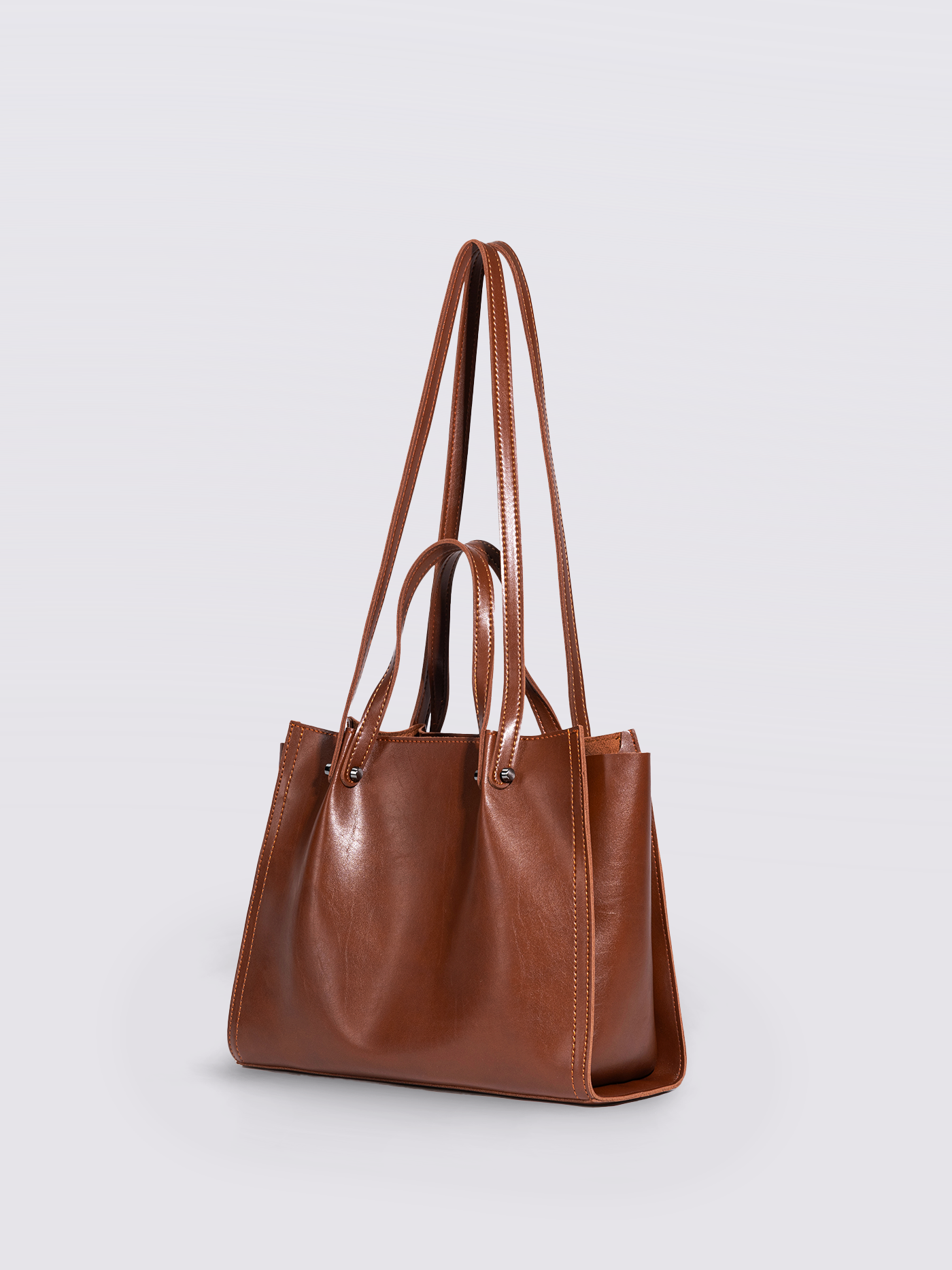 Zwarte Leren Shopper – Minimalistisch & Ruim Design