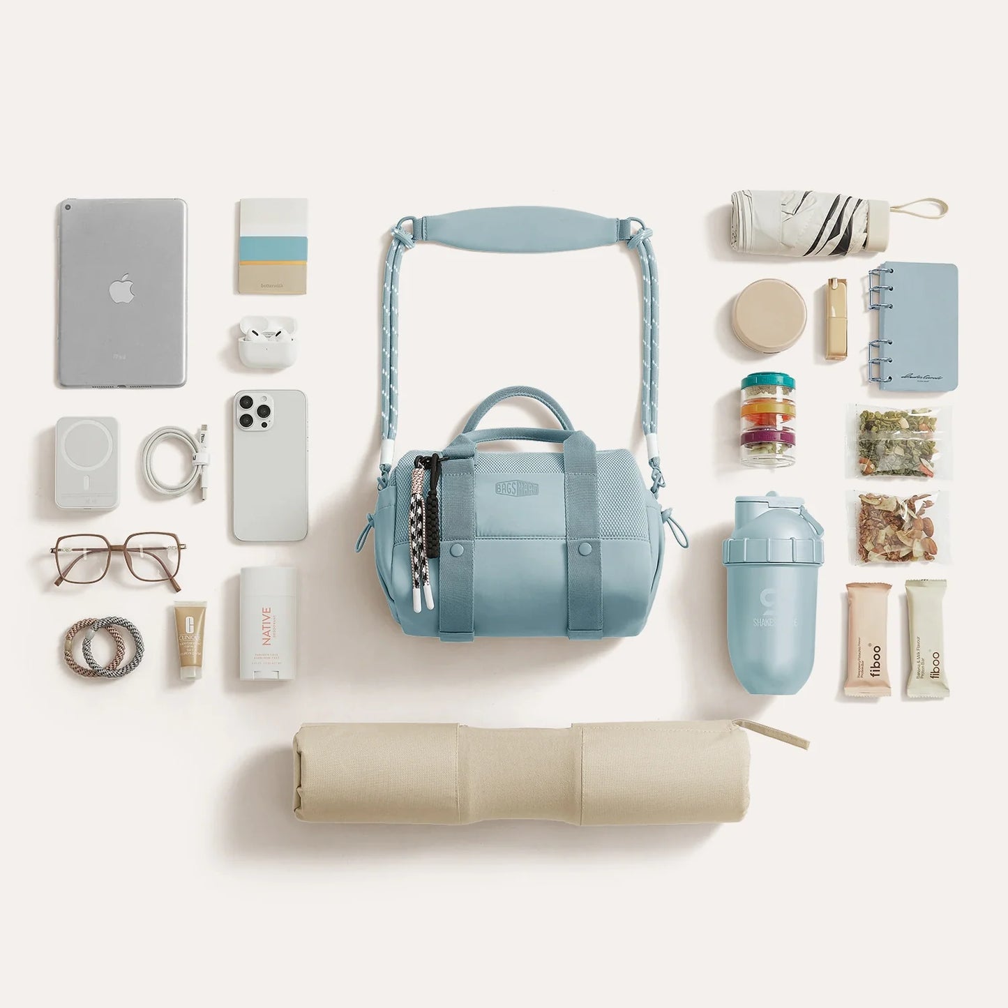 Lichtroze Sporttas 24L – Compacte Duffeltas met Schoenenvak & Waterafstotend Design voor Gym & Dagelijks Gebruik