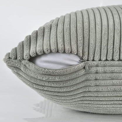 Sierkussenhoes Corduroy – Vierkant Ribstof in Bordeaux, Roze & Zwart – 45x45 cm