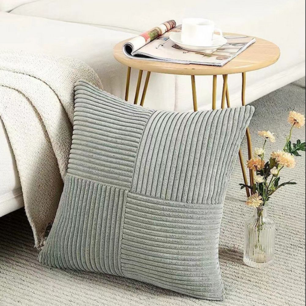 Sierkussenhoes Corduroy – Vierkant Ribstof in Bordeaux, Roze & Zwart – 45x45 cm