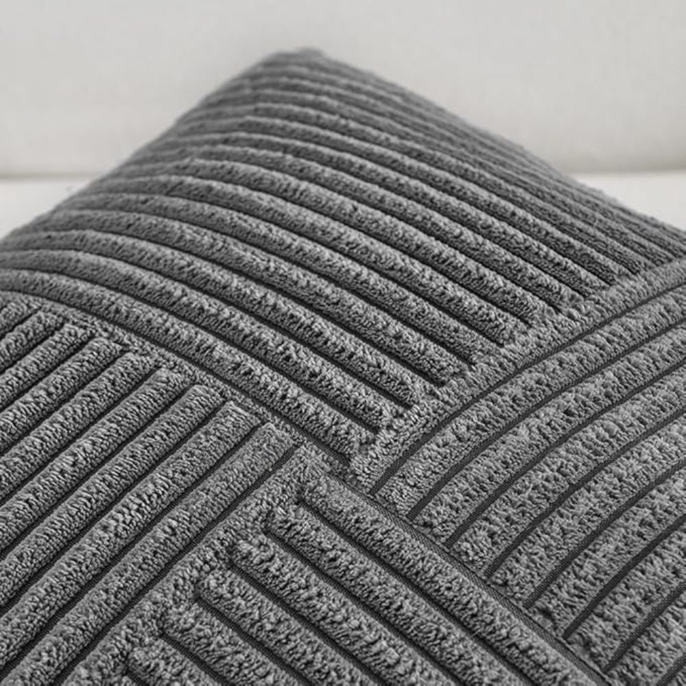 Sierkussenhoes Corduroy – Vierkant Ribstof in Bordeaux, Roze & Zwart – 45x45 cm