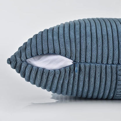 Sierkussenhoes Corduroy – Vierkant Ribstof in Bordeaux, Roze & Zwart – 45x45 cm