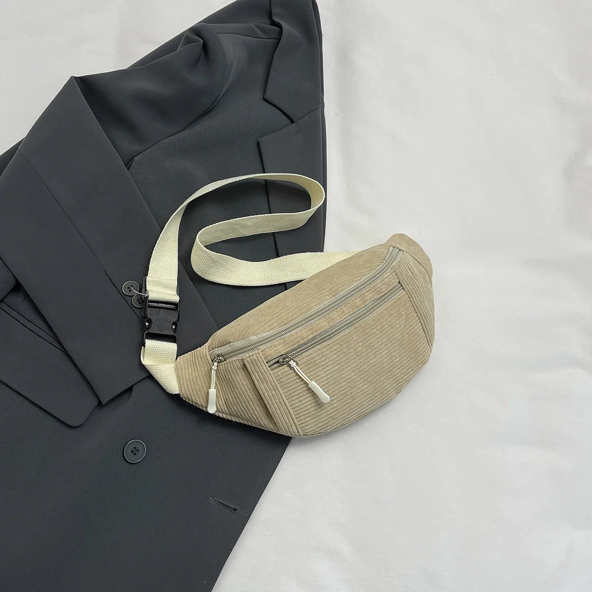 Corduroy Heuptas – Trendy Crossbody Tas voor Dames