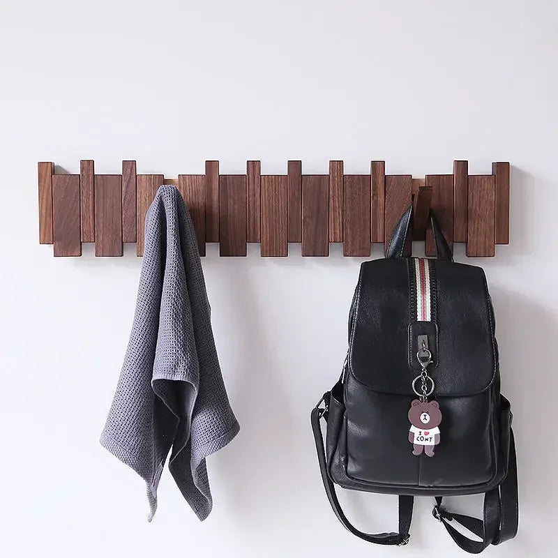 Porte-manteau mural en noyer noir, crochet à vêtements en bois massif, porte d'entrée, porte-manteau, décoration de maison, meubles Ds, livraison directe